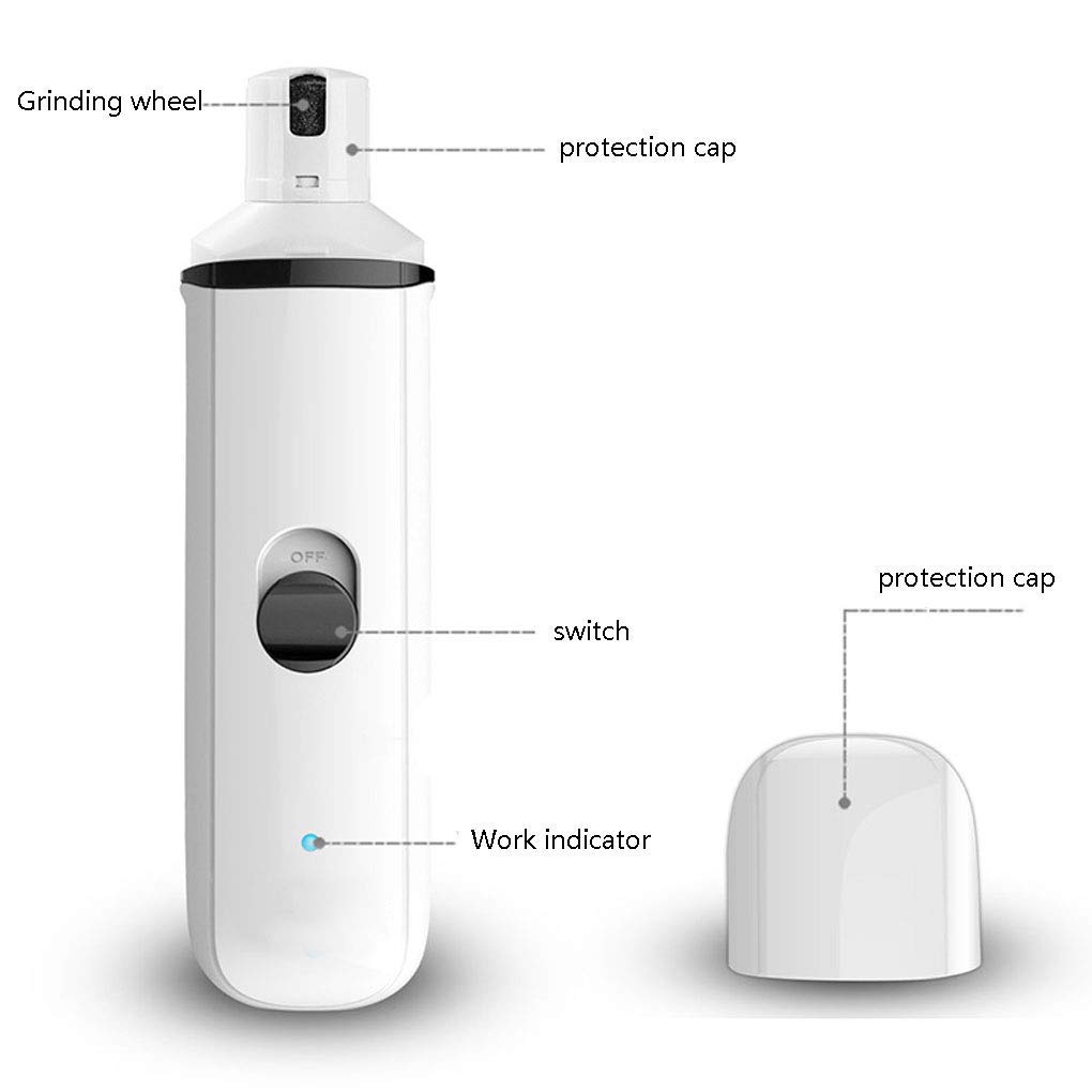 Broyeur à Ongles léger pour Animaux de Compagnie - Tondeuse de Lime à Ongles électrique Ultra silencieuse pour Chien, Rechargeable par USB Rapide, Soin Doux des Griffes de Chat pou