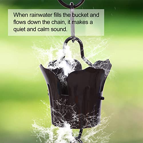 GANAZONO 3. 3Ft Rain Chains Direct Link Rain Chain Aluminum Alloy Functional And Decorative Replacement for Garden Gutter Downspouts - Afbeelding 5