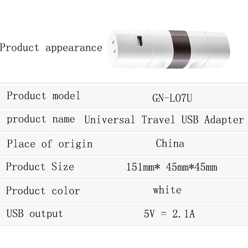 Międzynarodowa Wtyczka Adaptera Podróżna, Adapter Gniazdo Podróżowanie Universal Converter Plug, Adapter Travel Socket International, (Color : B Without USB)