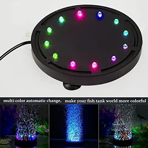 4.92 inch 12 LEDs Fish Tank Light, Bubbler Stone, LED Aquarium Lights, Air Stone Disk - Image 2