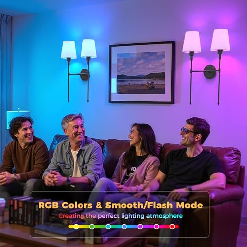 Image of DORESshop 2-Lights Battery Operated Wall Sconce, Black Wireless Wall Light