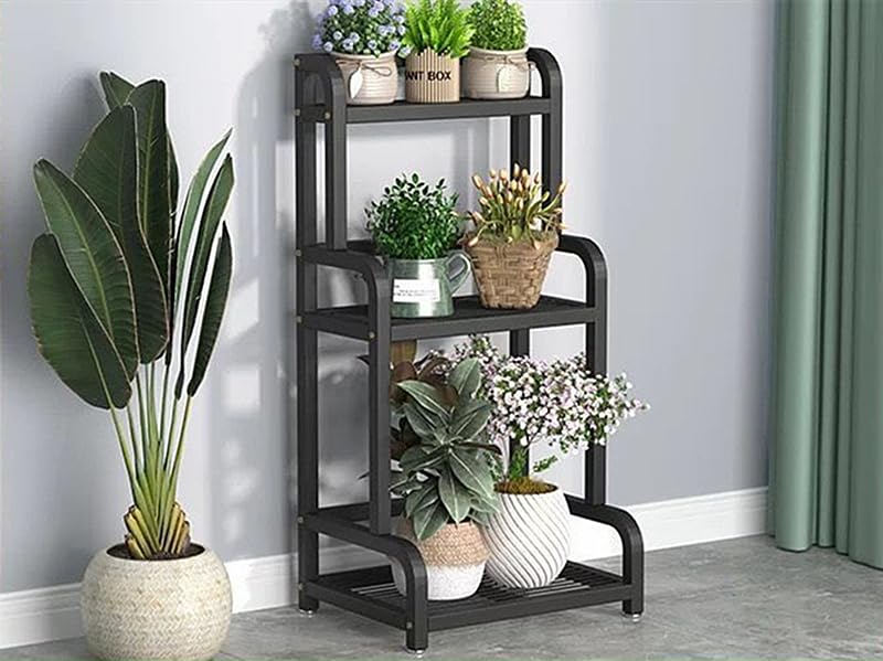 Amazon | 花台 鉢植え スタンド 多肉植物棚 3段アイアンポットシェルフ
