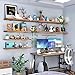 Goovilla Shelf Brackets 6 Inch, 6 Pack Floating Shelf Bracket, Heavy Duty Shelf Brackets for Wood Shelves, Black Metal Wall Shelving Brackets, 6