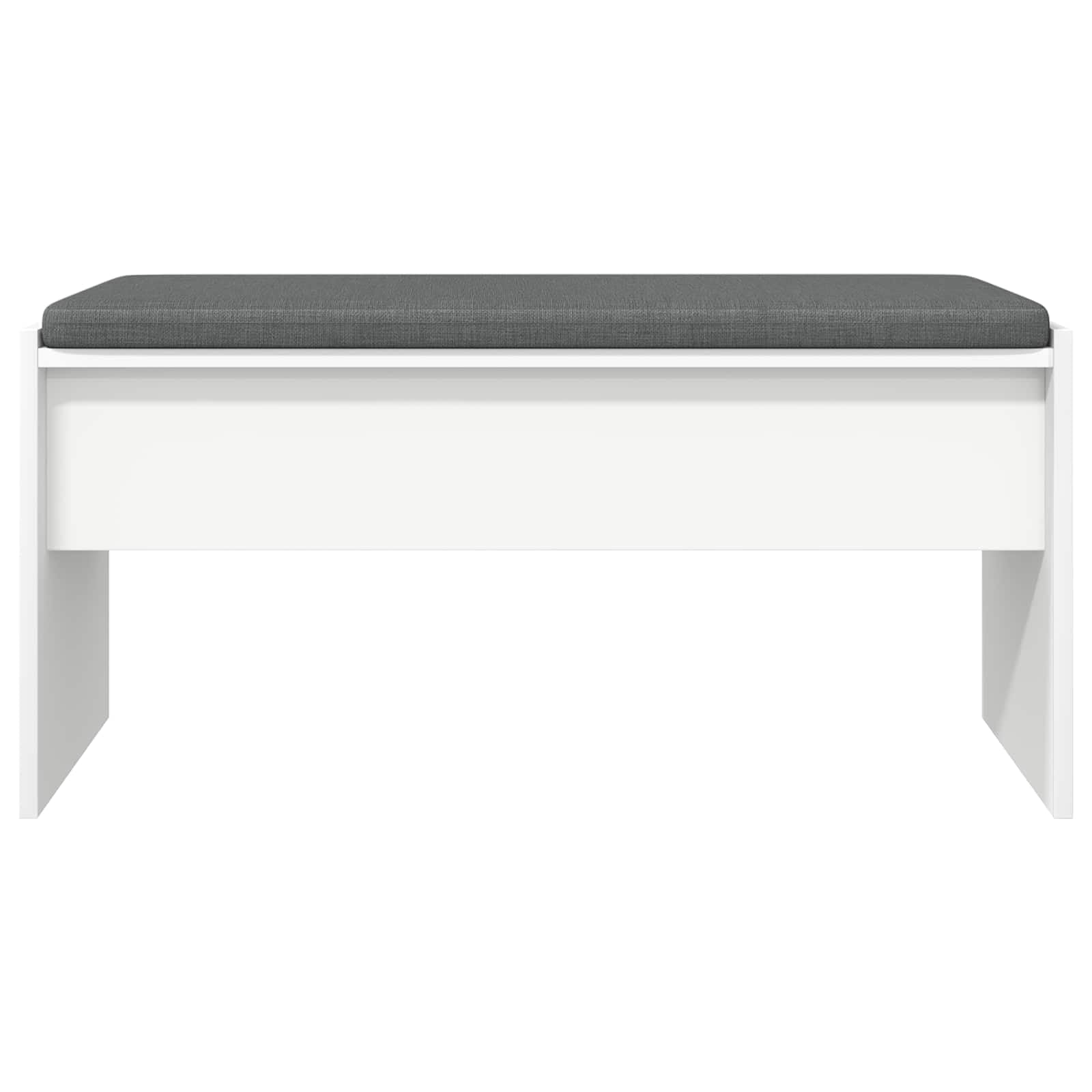 Banco moderno rectangular con cojín, color blanco, 83 x 38 x 40 cm, banco de madera con patas estables, superficie de fácil cuidado, ideal para pasillo y entrada