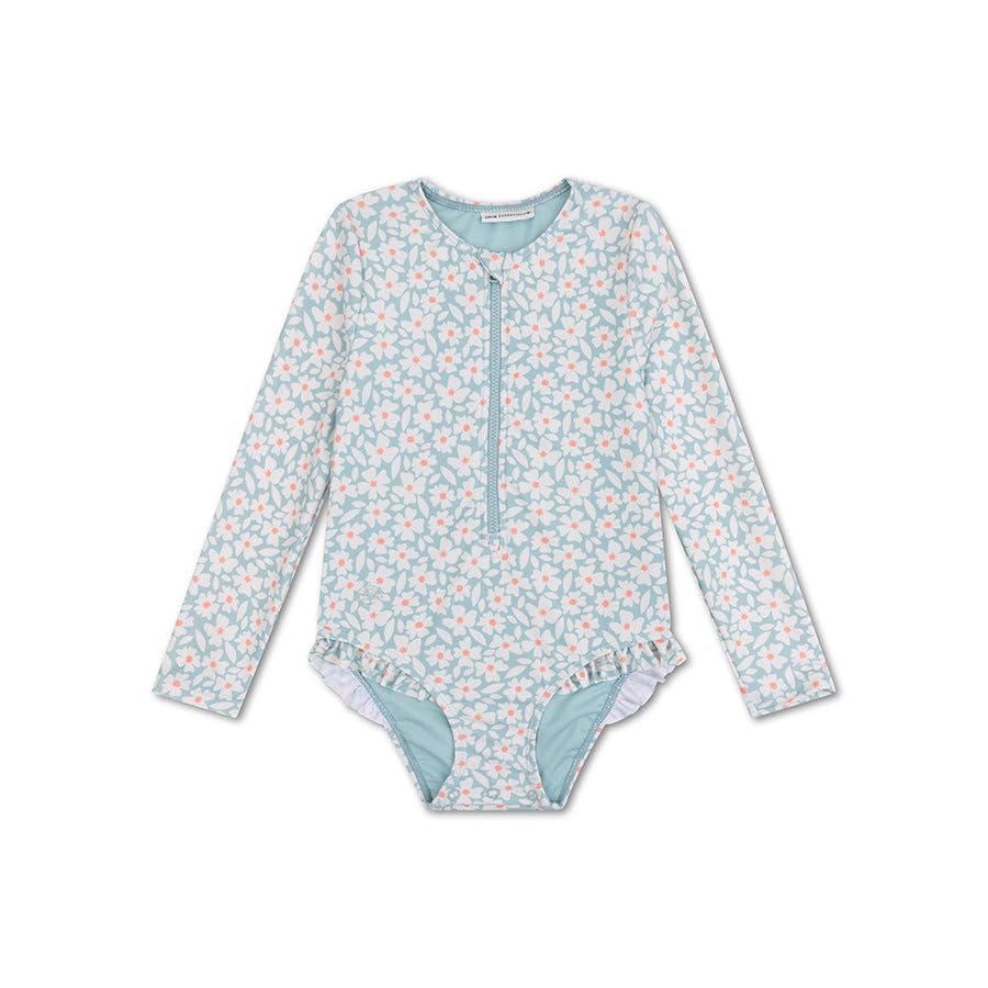Swim Essentials | Bañador UV Verde niñas con Estampado Floral