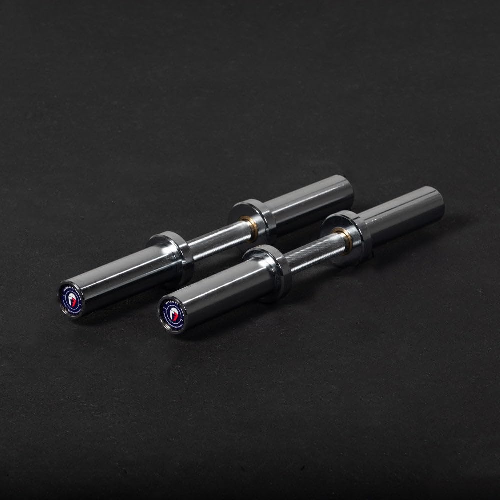 Titan Fitness Pair 20in Loadable Olympic Dumbbell Bars, 400 LB Capacity Each, Knurled Handles for Home Gym Strength Training