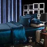 Photo Gallery paradise silk 19 mm heavy weight seamless seta lenzuolo lenzuolo piatto 4pcs set di biancheria da letto, seta, peacock blue, king Photo Gallery paradise silk 19 mm heavy weight seamless seta lenzuolo lenzuolo piatto 4pcs set di biancheria da letto, seta, peacock blue, king