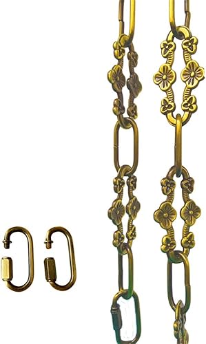 Cadena decorativa de hebilla de ciruela de bronce dorado antiguo de 30 pulgadas para iluminación colgante (bronce dorado)