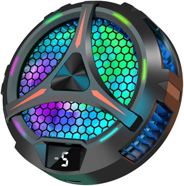 Tablet Cooler Large Area Heat Dissipation, 3.9 inch Diameter 27W High Power Magnetic Suction Colorful Lighting Cooling Fan for All Tablets, iPad, Laptop, Temperature Display Radiator