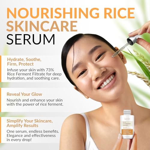 CARESILK Rice Face Serum - With Hyaluronic Acid, Niacinamide - 73% Rice Ferment Filtrate, Nourishing, Moisturizing Facial Serum - Rice Serum For Face - 30ml