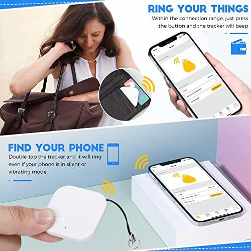 BBTO Key Finders, Smart Bluetooth Tracker Item Locator Anti-Lost Pet Tracker for Cats Dogs Bluetooth Phone Tracker Tag with Alarm Reminder for Key, Wallet, Remote, Luggage