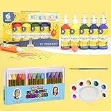 ❤️ 【Juego interactivo】 Es hora de decir adiós a las tabletas o teléfonos inteligentes y disfrutar pintando con sus adorables hijos. Los niños pueden jugar con pintura de dedos lavable y no tóxica.Los padres pueden usar kits de pintura facial y pinceles para dibujar patrones interesantes jugando con los niños. Podemos crear juntos cuadros familiares y maravillosos recuerdos de la infancia.
