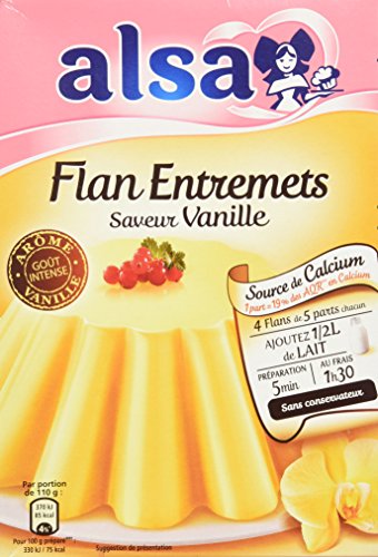 Alsa Flan de fusión con sabor a vainilla, paquete de 192 g