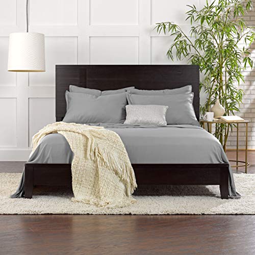 Image of Pure Bamboo Twin XL Sheets, Genuine 100% Organic Viscose Derived from Bamboo Bed Sheet Set, Luxuriously Soft & Cooling, Double Stitching, 2 Year Quality Promise (Twin XL, Stone Grey)