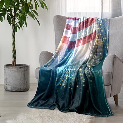 Couvre-lit confortable et doux pour garçons filles motif drapeau