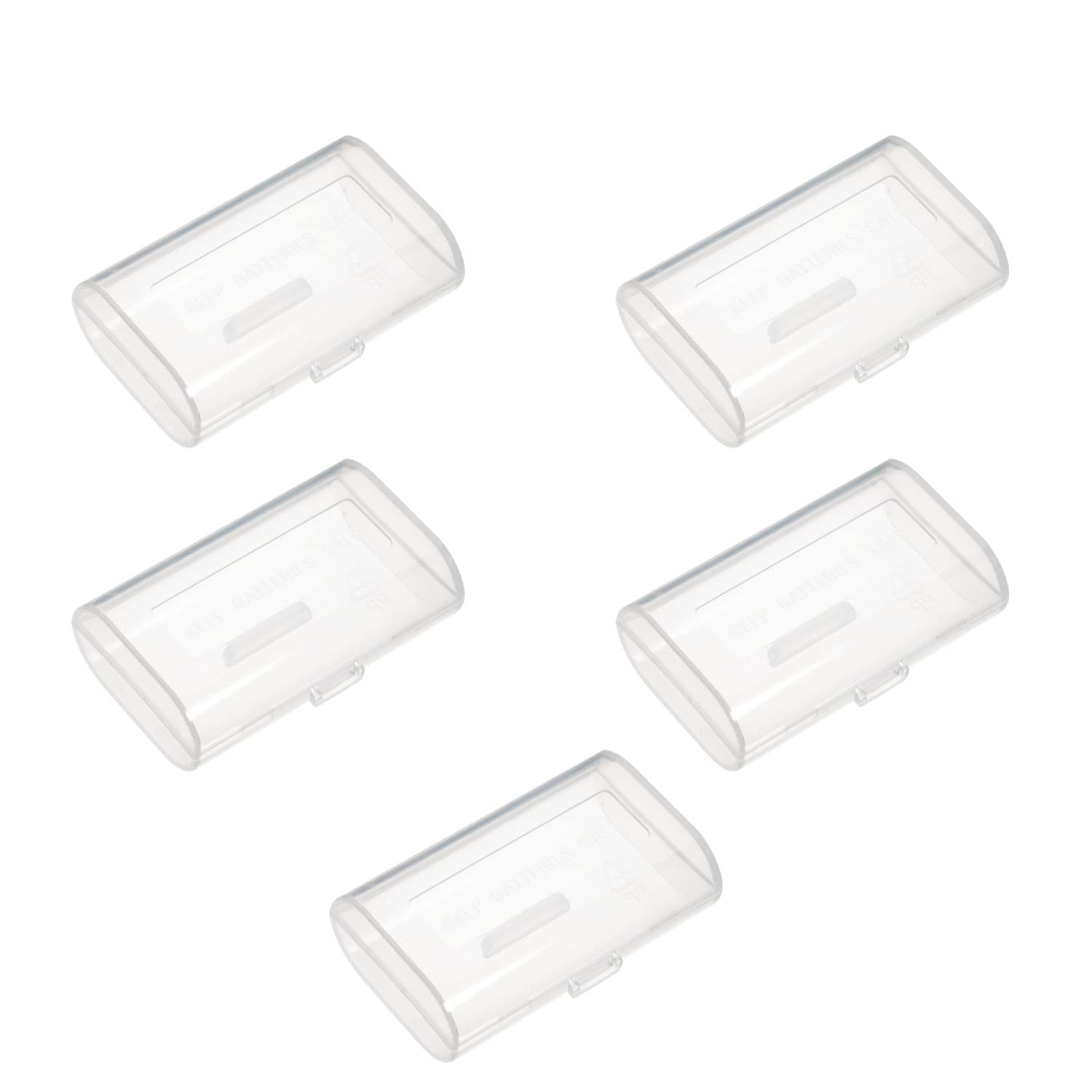 Juvielich Battery Storage Case 2xAA Battery Storage Case Holder Transparent 53x35x18mm 5PCS