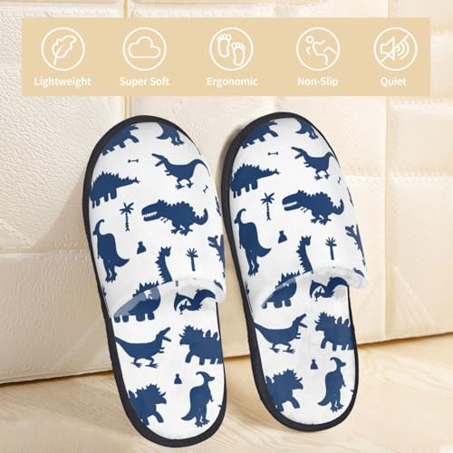 Cute Cartoon Dinosaurs Print House Slippers For Women And Men,Soft Slippers With Memory Foam,Non-Slip Indoor Home Shoes2