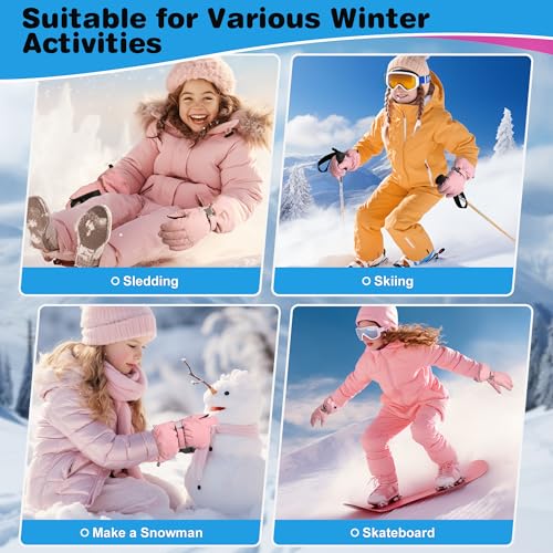 ThxToms Kids Winter Gloves, Waterproof Ski Snow Gloves for Boys and Girls, Winter Warm Gloves for Cold Weather Outdoor Play 6