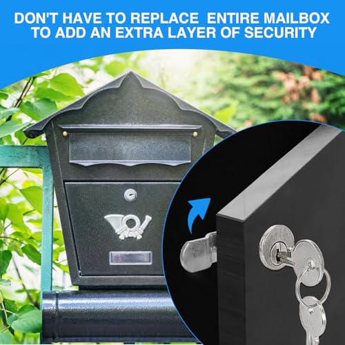 Mailbox Lock Replacement - Universal Mailbox Locks with 4 Keys - Easy to Install Mail Box Lock and Key Set - Durable and Secure Lock Replacement with 4 Keys for Almost All Locking Mail Boxes