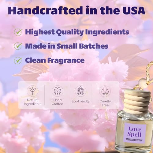 Image of Car Air Freshener Diffuser, Love Spell Aromatherapy, Natural Fragrance Oil, Long Lasting, by Bootleg Collection, Made in USA