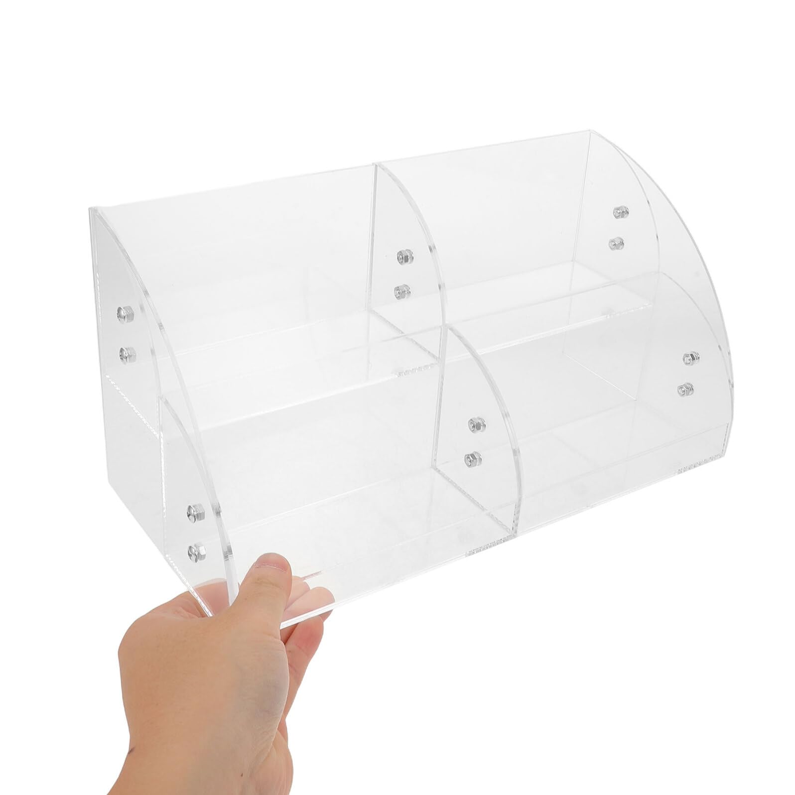 Organizer Trucco Acrilico Trasparente a 2 Livelli per Bagno