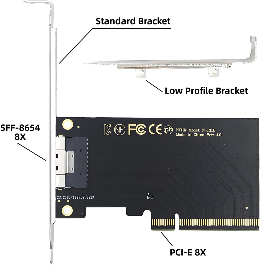 CY Card External Slimline SFF-8654 8X 74Pin to PCIE Express 3.0 PCIE4.0 Raid Card VROC Raid0 Hyper Adapter