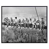 Historic Vintage Lunch on a Skyscraper Photo - Wall Art, Home Decor Poster Print 11x14 - Unique Gift for New York, NYC Fans, New Yorkers - Unframed Picture
