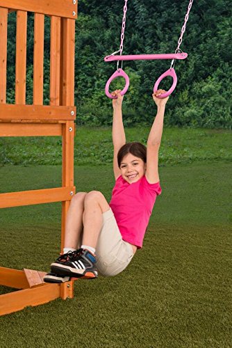 Standard Trapeze Bar With Rings | Purple | Compatible With Most Playsets | Easy To Install | 115Lb Capacity | Swing Hangers Not Included | Diy Swingset Accessory | Backyard Playground Accessories #TOP4