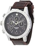 Nixon 48-20 Chrono - Reloj de Cuarzo para Hombre, Correa de Cuero Color Marrón