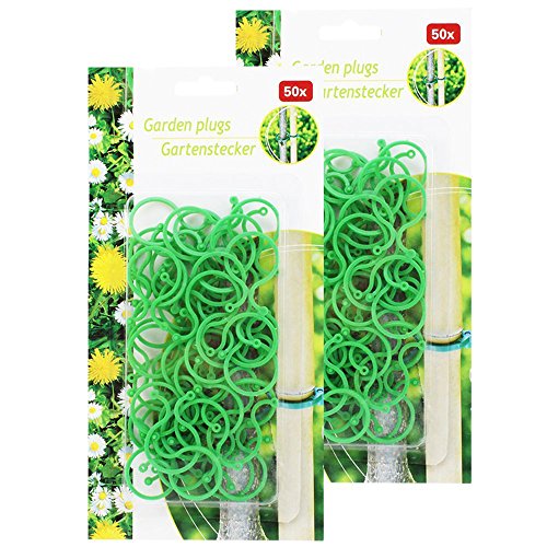 Preisvergleich Produktbild com-four® 100x Pflanzenbinder, Pflanzenhalter, Gartenstecker, grün