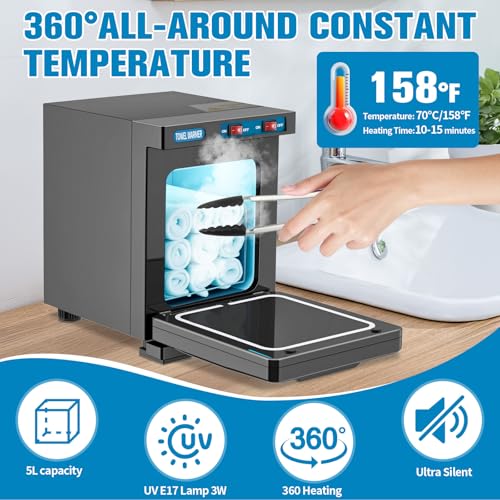 Hot Towel Warmer Cabinet – Rapid Heating with 360° UV Steriliser, Large 5L Capacity, Versatile for Towels and Daily Essentials, Professional Towel Cabinet for Facial Salon Beauty Massage SPA Bathroom - Image 3