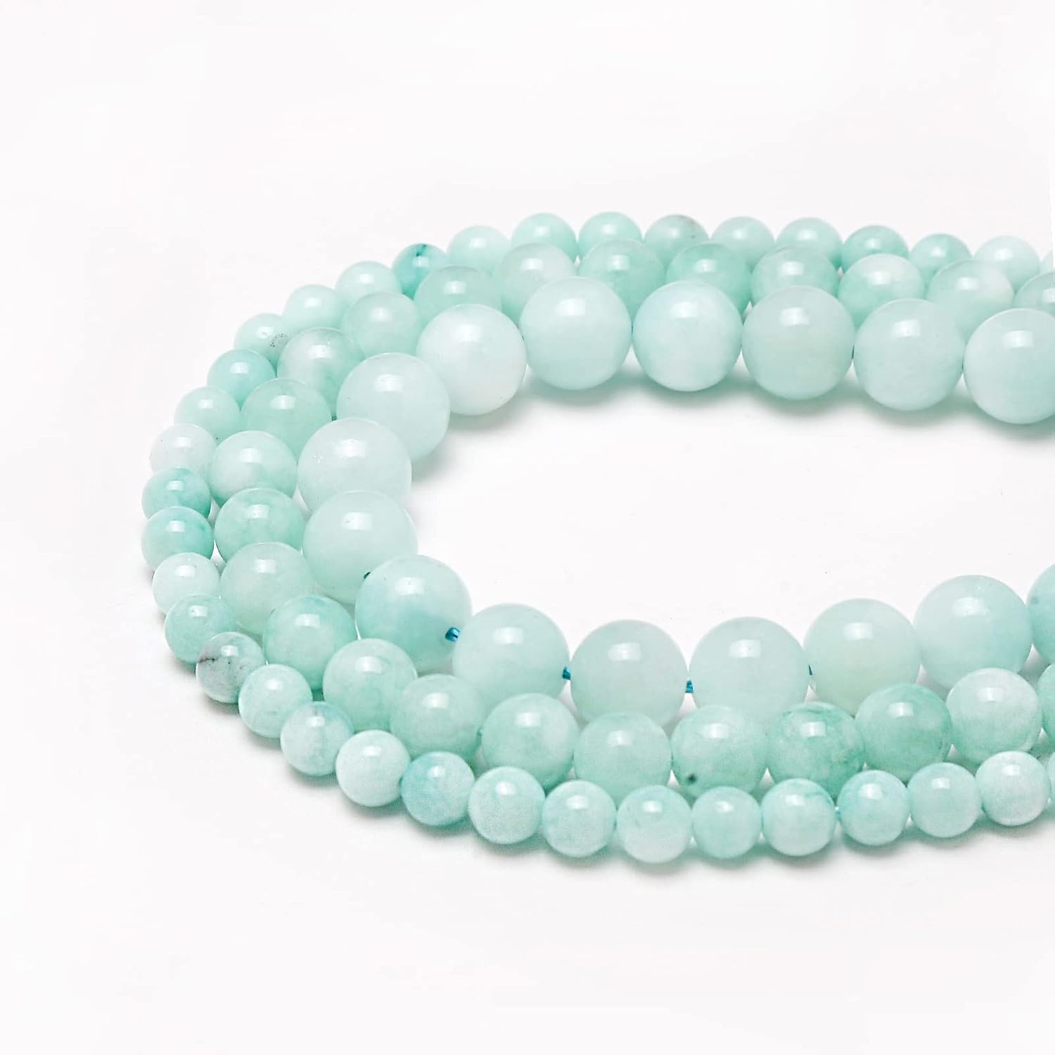 45pcs 8mm Natural Stone Beads Cyan Angelite Beads Energy Crystal Healing Power Gemstone for Jewelry Making, DIY Bracelet Necklace - Image 4