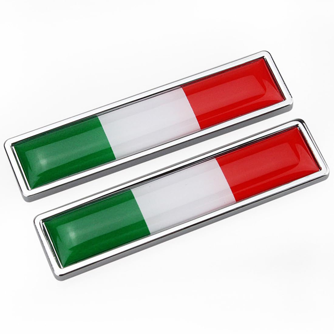 WeddHuis 2 PCS Adesivi Bandiera Italiana 3D per Auto e Moto Tuning Sticker Stemma Adesivo Tricolore Italia Esterno Emblema