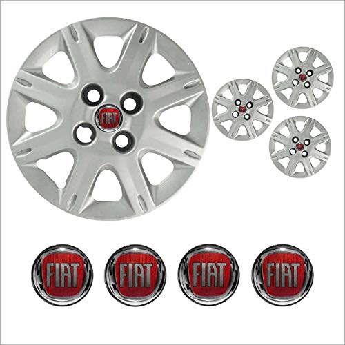 Jogo Calota Aro 13 Uno Way Economy 2008 2009 Fiat + Emblema Resinado