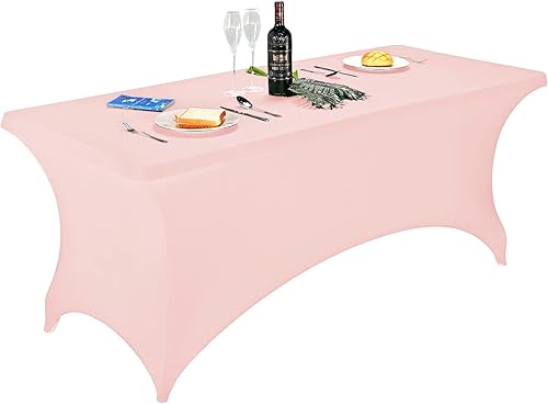 FORLIFE - Fundasmanteles de elastano, de ajuste universal para mesas rectangulares de 6 pies, para patios, bodas, banquetes, fiestas (6 pies, color