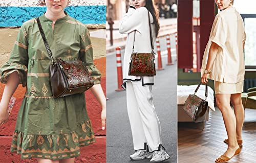 Image of LETEULO Crossbody Bag for Women Top Handle Tote Purses Vintage Satchels Handbag