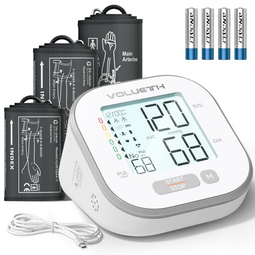 VOLUETH Blood Pressure Monitor for Home Use - 3 Size Cuffs, Small 6'-10', Medium/Large 9'-17' and Extra Large 13'-24', HSA FSA Eligible Items/Perfect for Family Health Monitoring