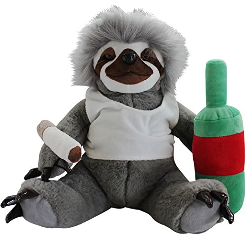 Gears Out Moochie The Farting Slacker Sloth - 32cm Lazy Sloth Plush - Stuffed Animals for Adults - Squeeze His Foot and He Farts on Demand - Sloth Gifts Stuffed Sloth Toy Life in The Slow Lane