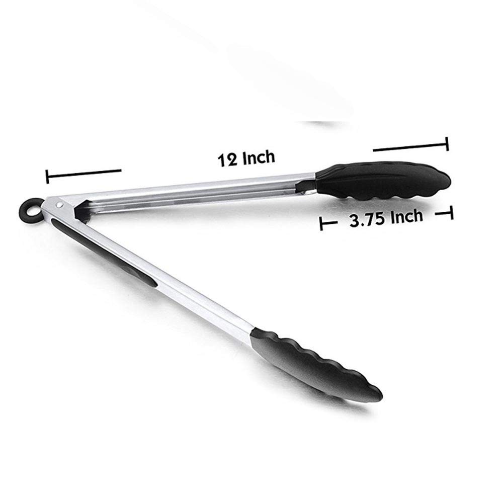 RajoNN Pinzas de Silicona para Barbacoa, Pinzas para Servir Ensalada, Pinzas de Cocina antiadherentes para Barbacoa y Barbacoa