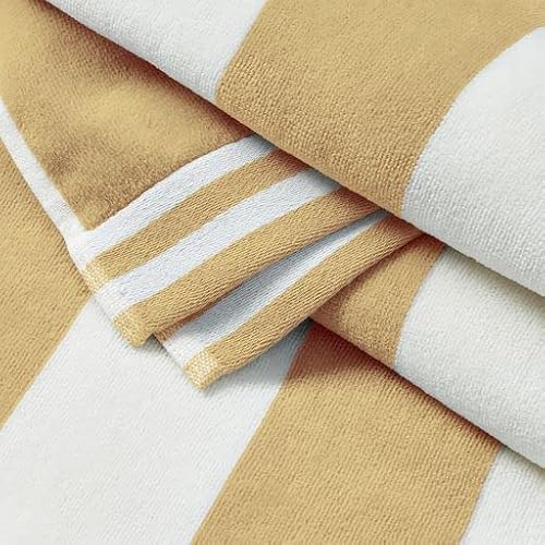 Large Beach Towel Set Of 4 - Soft Cabana Striped Beach Towels For Adults And Velour Pool Towels With 100% Cotton - Lightweight Quick Dry Beach Towel Pack And Cute Beach Towel For Women And Men #TOP5