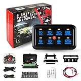 ジェネリック 8ギャングスイッチパネル ブルーライト12V 24V コントロールボックス タッチスイッチパネル オン/オフ デジタルLEDディスプレイ付き 防水回路制御 改造車 ジープ ラングラー トラック ATV UTV用