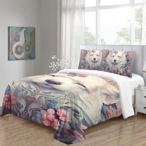 Housse de couette loup imprimé 3D avec zip fermeture facile - 5