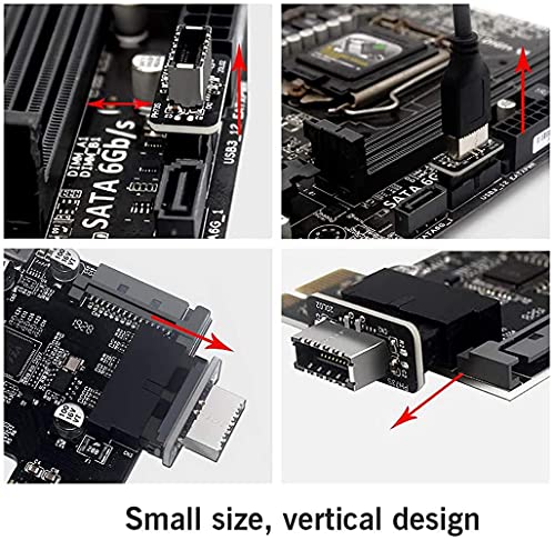 Image of PingPing USB Front Panel Adapter,Vertical USB 3.1 Front Panel Socket Key-A Type-E to USB 3.0 20Pin Header Adapter