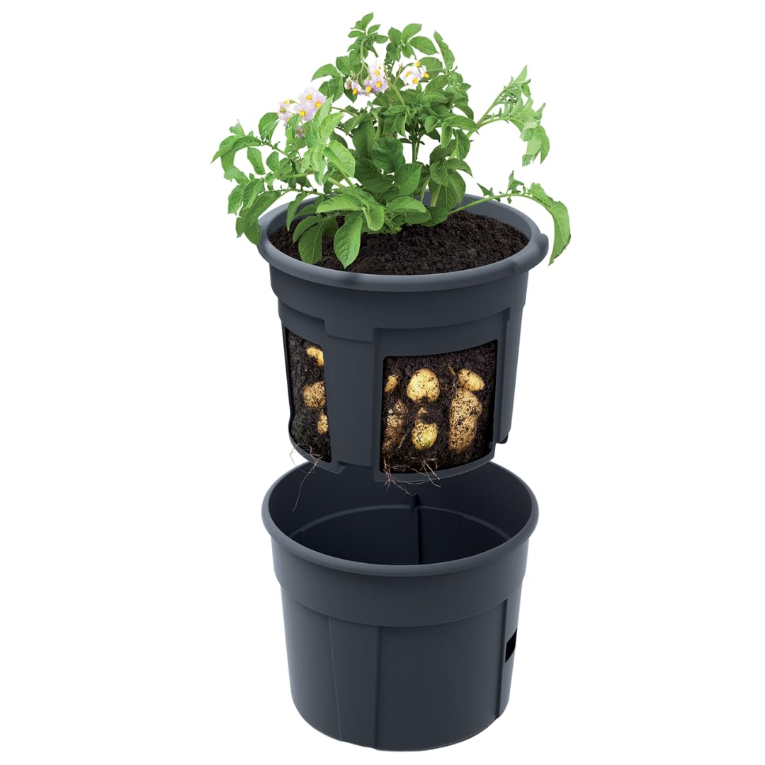 4er Set Blumentopf Kartoffel-Pflanztopf Potato Topf 12 L Kartoffel-Anzuchttopf Gemüse Kartoffeln Pflanzkübel Pflanztopf Höhe 23,7 cm (4 Stück, ⌀ 30 cm)