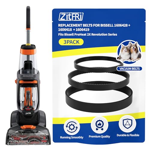 ZITFRI Replacement Carpet Cleaner Belt Set for Bissell ProHeat 2X Revolution Pet Carpet Cleaner 1548 1550 1551 1551W Series – Replaces Parts 1606419, 1606418, 1606428 (3-Pack)
