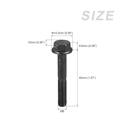 Miniatura 7 de METALLIXITY Pernos de cabeza hexagonal con brida M6 x 2165in 5 piezas perno de brida hexagonal tornillo de media rosca para tornillos de