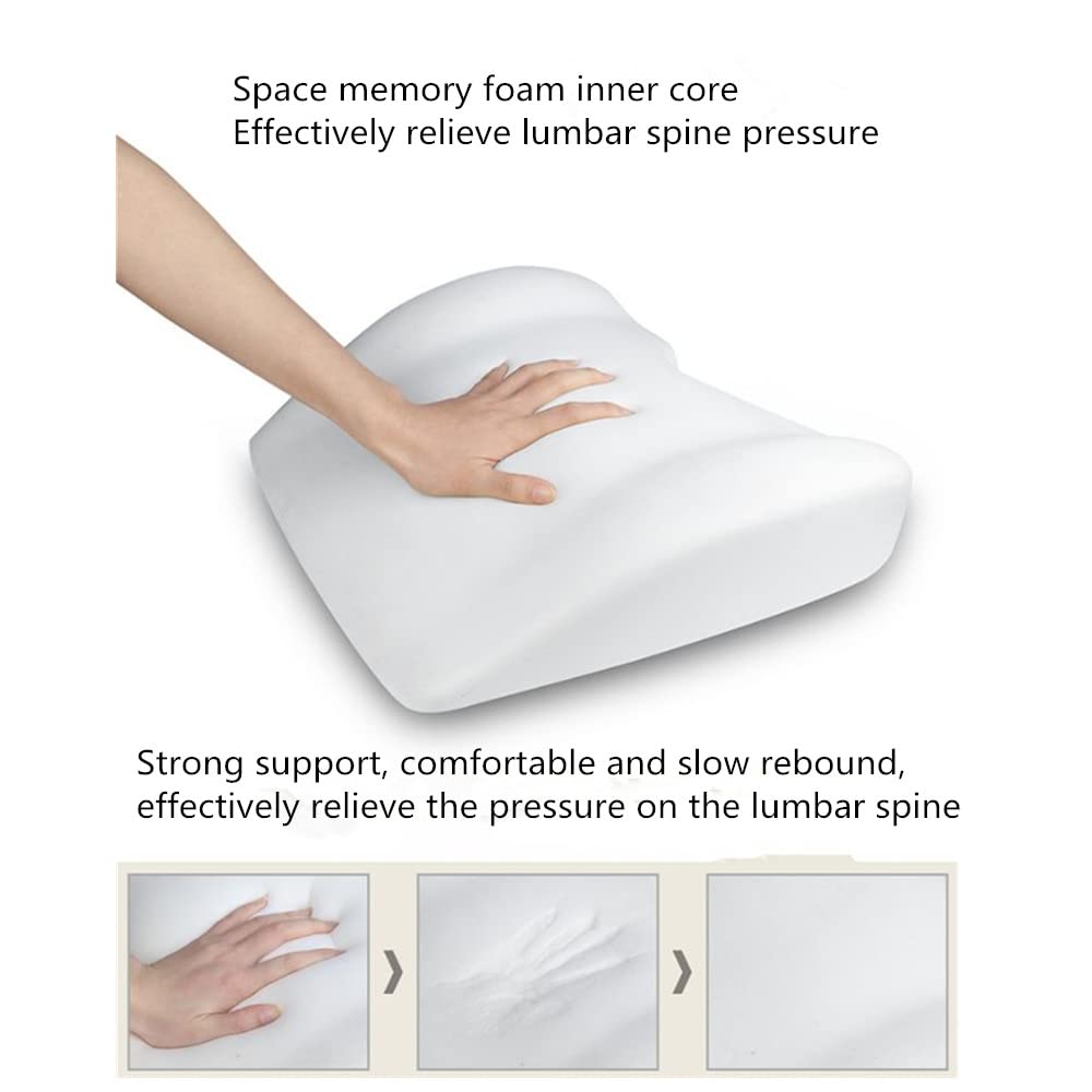 Cómoda almohada lumbar con diseño ergonómico y espuma viscoelástica, soporte de espalda para aliviar el dolor de espalda, adecuada para sillas de oficina, sillas reclinables, etc. (caqui)