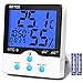 Produktbild SKYEE Digital Thermometer Hygrometer Innen mit Digitaluhr Wecker Digital, Luftüberwachung Temperatur und Humidor mit Hintergrundbeleuchtung, Datum für Schlafzimmer, Büro, Wohnzimmer, usw