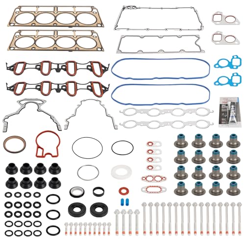 Image of KAX Engine Cylinder Head Gasket Set Compatible with Chevy Silverado 1500 Suburban Avalanche Tahoe Express 2500, GMC Sierra Yukon XL 1500 Savana Envoy 4.8L 5.3L, Head Gasket Kit, OE# HS26191PT-1