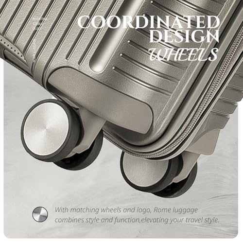 Image of Verage Carry On Luggage with Spinner Wheels, Expandable Hardshell Spinner Suitcase for Travel, TSA Approved (Carry-On 20-Inch, Champagne)